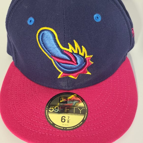San Antonio Missions "Flying Chanclas" Blue/Red New Era Fitted 6 7/8 Hat/Cap New - Picture 2 of 10